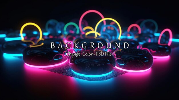 PSD gradient neon ring on background