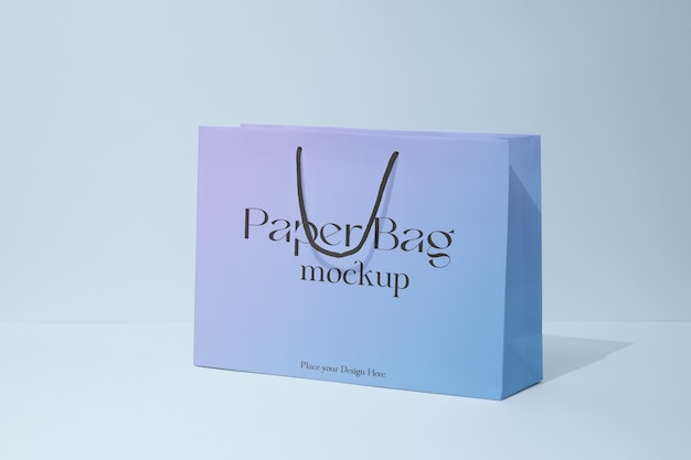 PSD gradient paper bag mockup