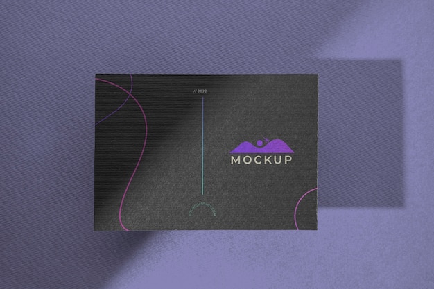 PSD gradient paper business card mock-up