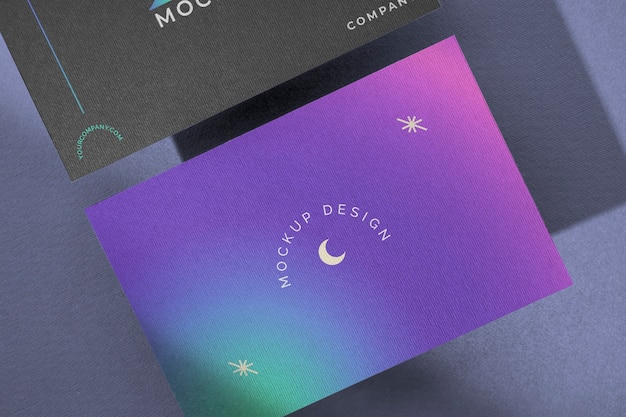 Gradient paper business card mock-up