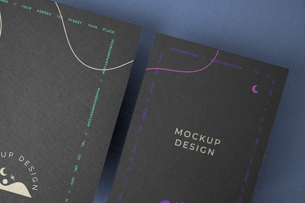 Gradient paper business card mock-up