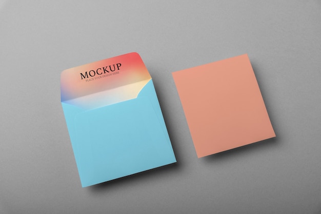 Gradient paper envelope mock-up design