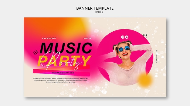 PSD gradient party banner template