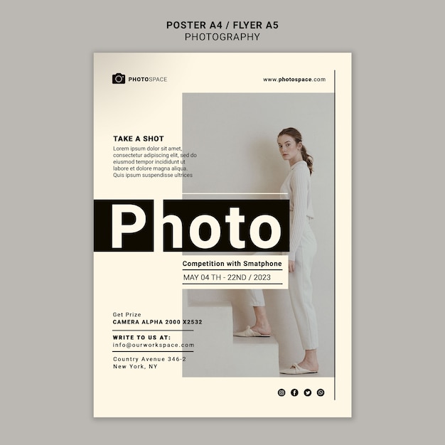 Gradient photography concept flyer