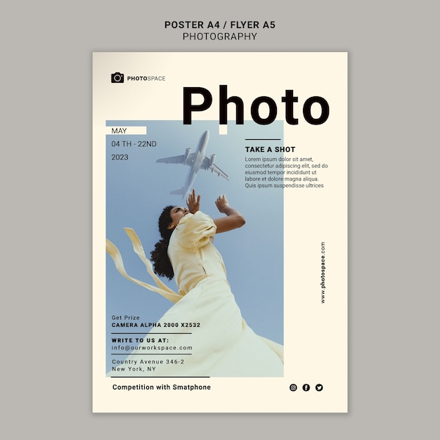 gradient photography concept poster template