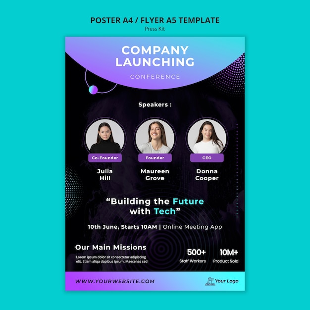 gradient press kit template