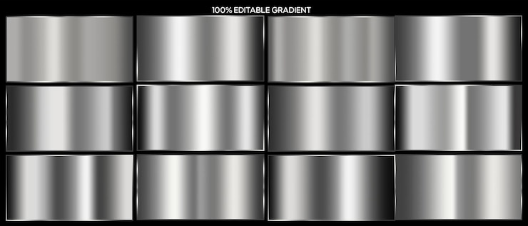 PSD gradient psdset of silver gradients metallic gradient effects for text design the metallic flag
