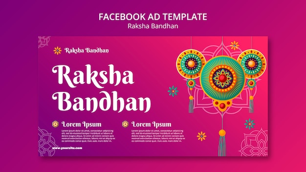 PSD gradient raksha bandhan facebook template