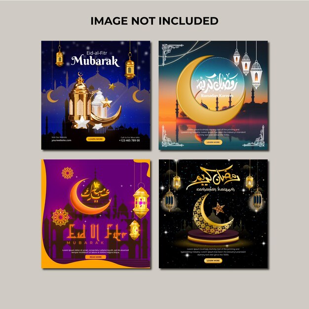 PSD Шаблон постов gradient ramadan в instagram