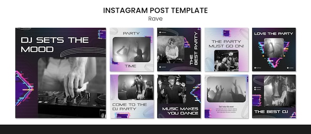 PSD gradient rave party template