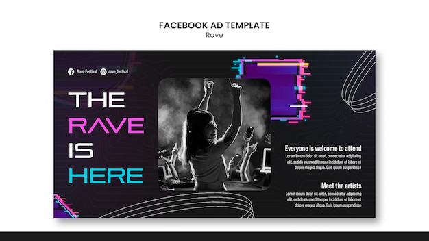 PSD gradient rave party template