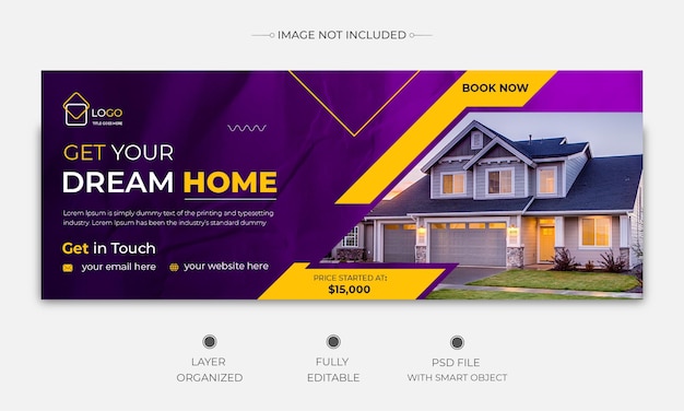 Gradient real estate facebook cover and banner