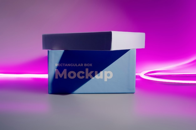 PSD gradient rectangular box mock-up