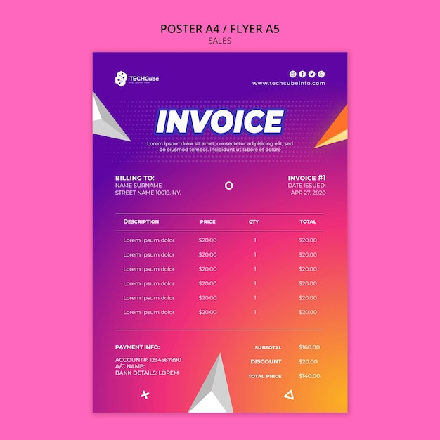 PSD gradient sales discount poster template