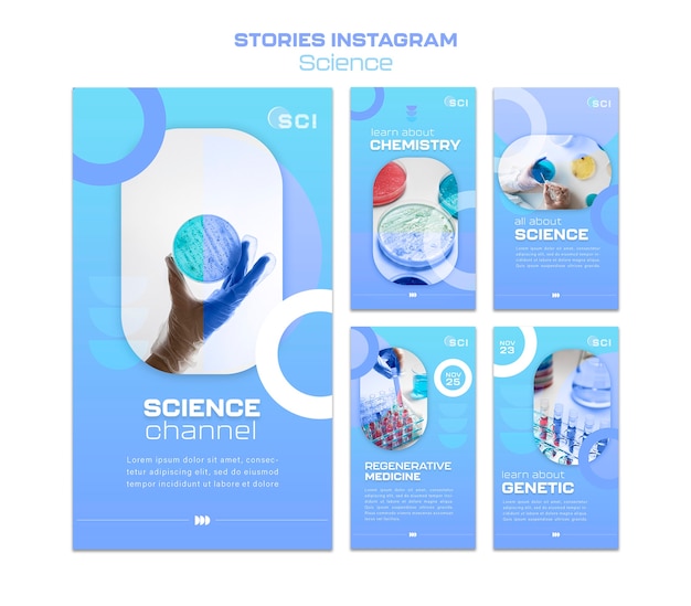 PSD gradient science concept instagram-verhalen