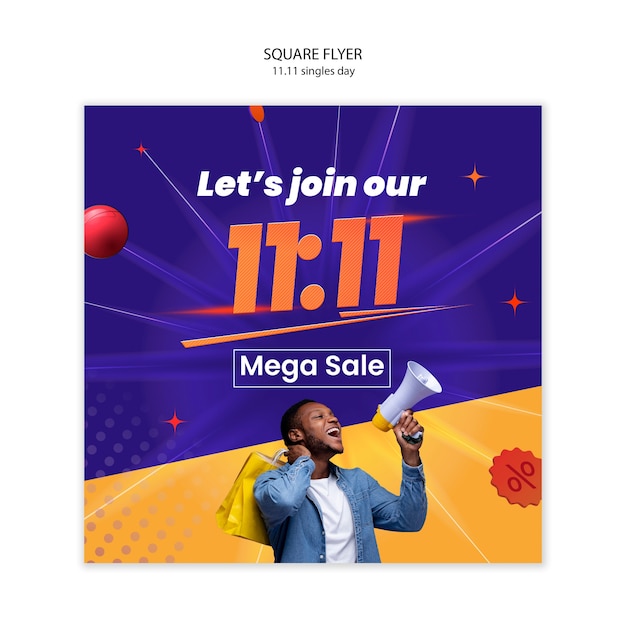 Gradient singles day template