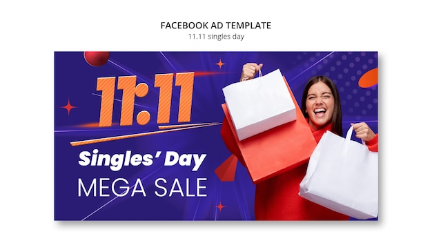 Gradient singles day template