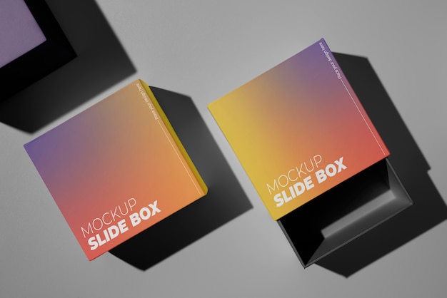 Gradient slide box mockup design