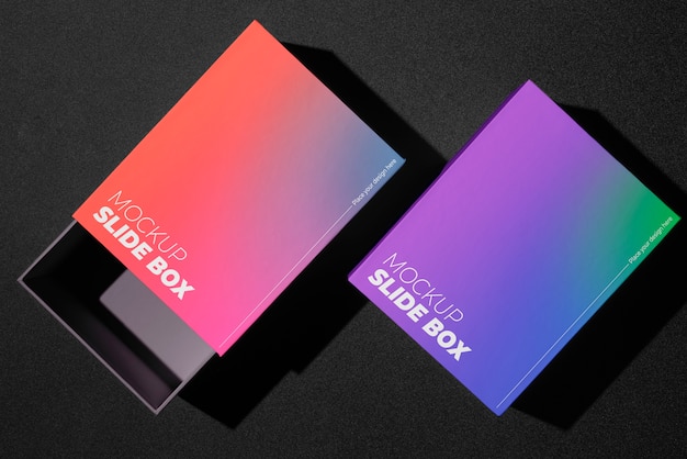 PSD gradient slide box mockup design