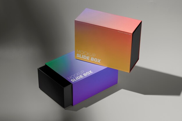 PSD gradient slide box mockup design