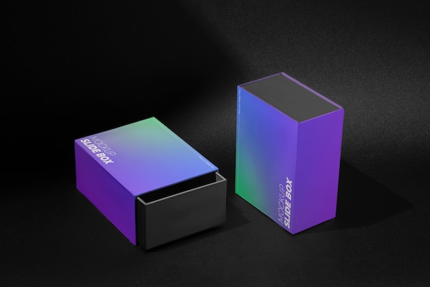 PSD gradient slide box mockup design