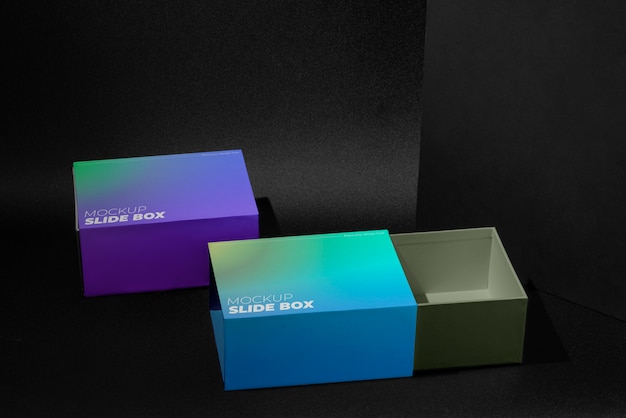 PSD gradient slide box mockup design