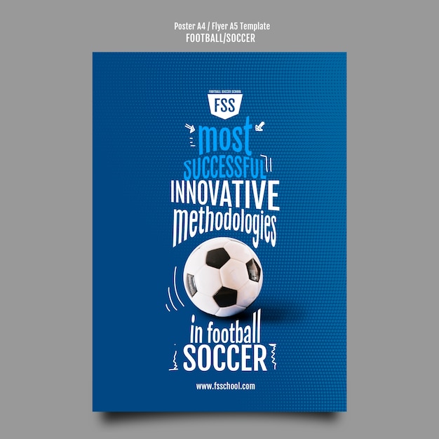 Gradient soccer game flyer template