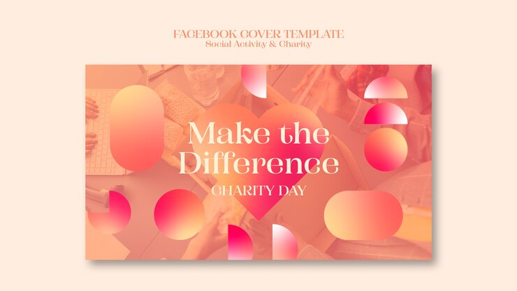 PSD gradient social activity facebook cover template