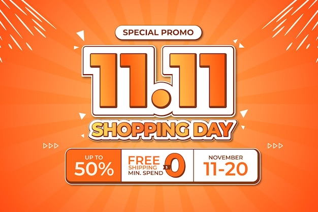 gradient special promo 11 11 shopping day banner template