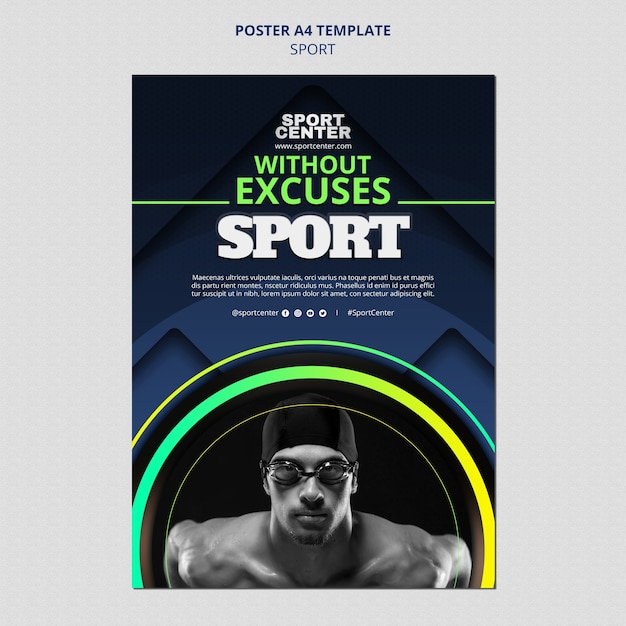 PSD design del modello di sport sfumato