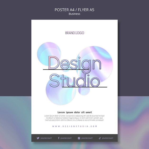 PSD gradiënt studio poster ontwerpsjabloon