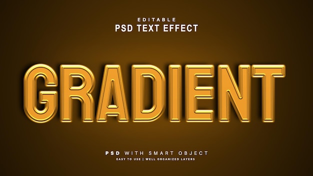 gradient text effect. editable text smart object