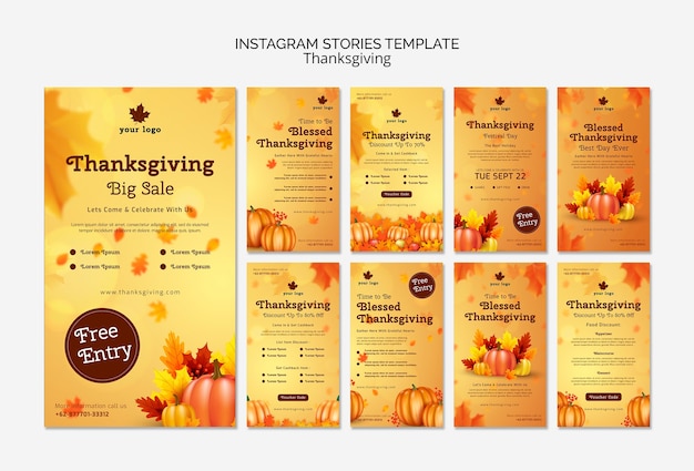 PSD gradient thanksgiving design template