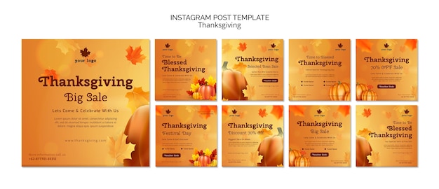 Gradient thanksgiving design template