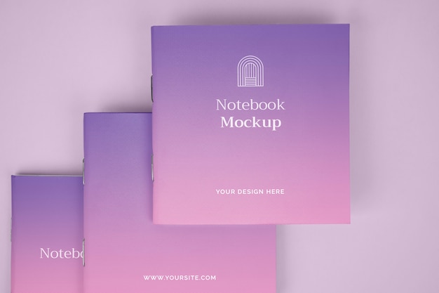 PSD gradient tiny pocket notebooks mock-up