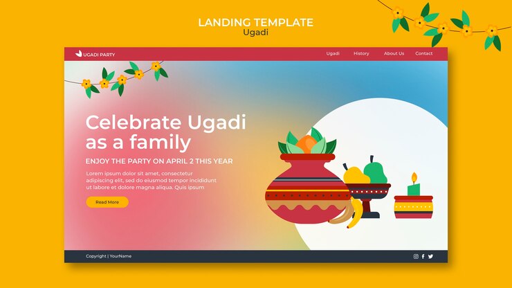PSD gradient ugadi template design