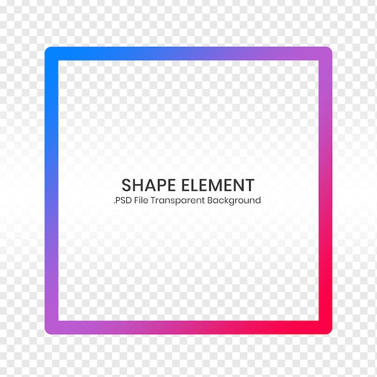 PSD gradiënt vierkant frame element op doorzichtige achtergrond