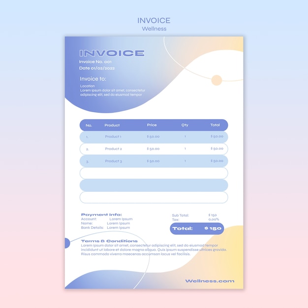 Gradient wellness  invoice template