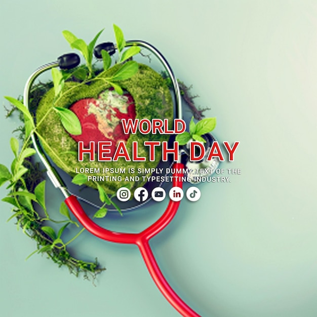 PSD Градиентный фон всемирного дня здоровья