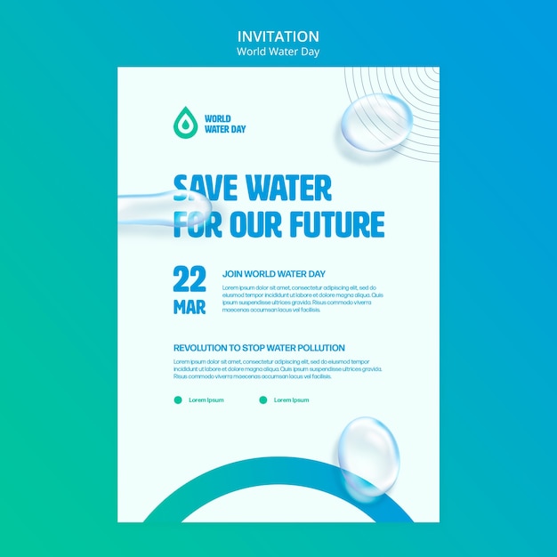 PSD gradient world water day template