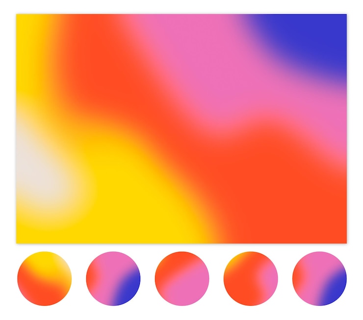 PSD gradient yellow red pink blue rainbow bold color