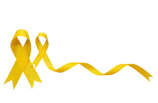 PSD gradient yellow ribbon isolated