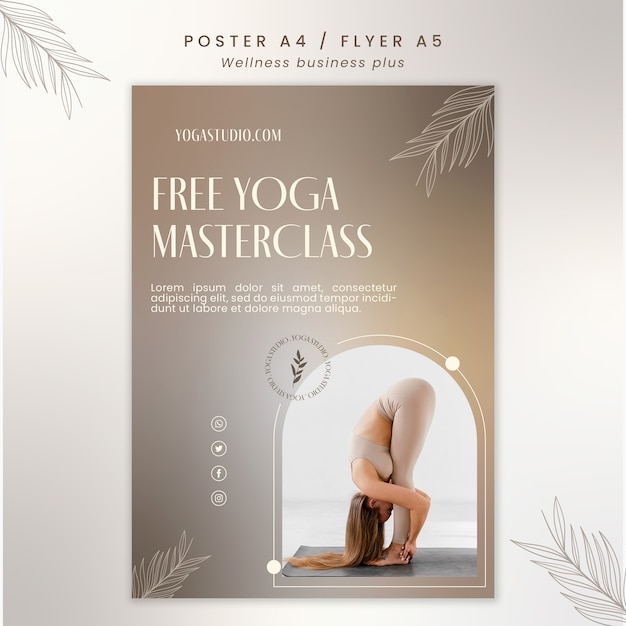 Gradient yoga design template