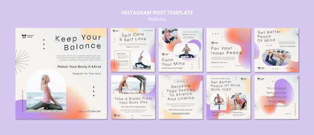 Gradient yoga design template