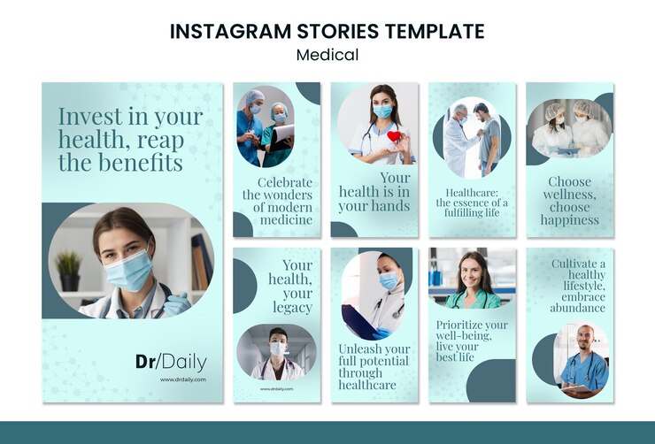 PSD gradientowe historie na instagramie opieki medycznej