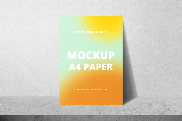 Gradientowy papier makieta oparty na fakturze ściany