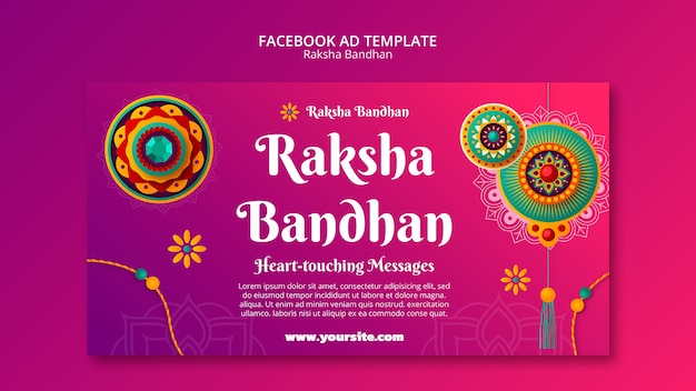 Gradientowy szablon facebooka raksha bandhan