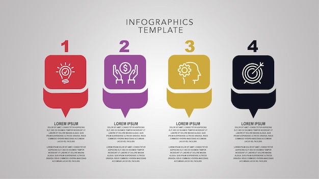 Gradienttiprosessin infografiikkamallipohja