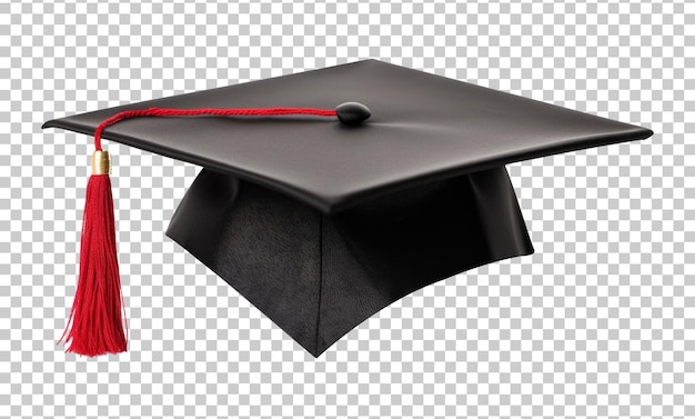 Mortarboard di cappello di laurea isolato su uno sfondo trasparente
