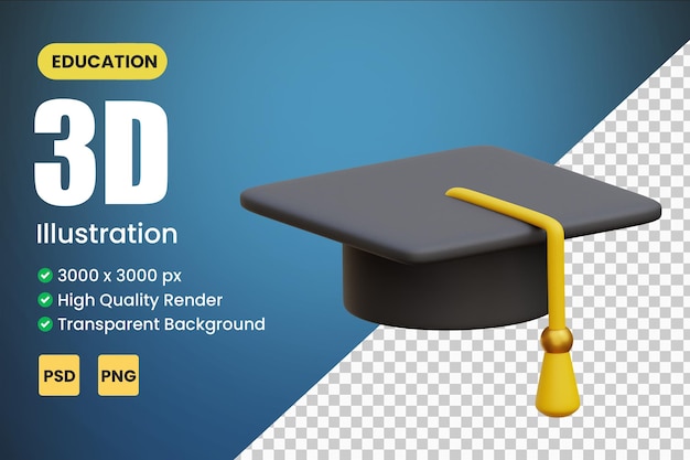 Graduate student 3d icon illustrations